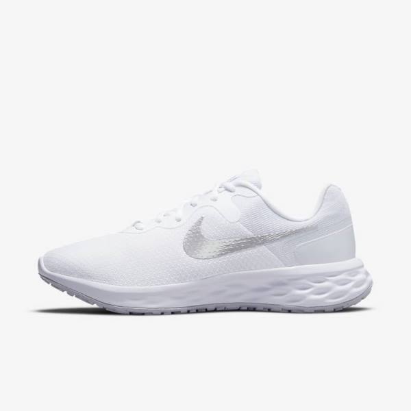 Nike Revolution 6 Next Nature Weg Hardloopschoenen Dames Wit Platina Metal Zilver | NK378DTN