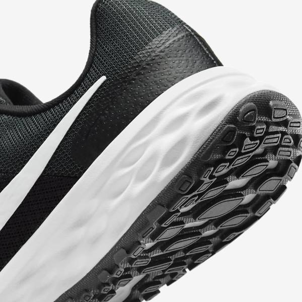 Nike Revolution 6 Older Weg Hardloopschoenen Kinderen Zwart Donkergrijs Wit | NK253WOS