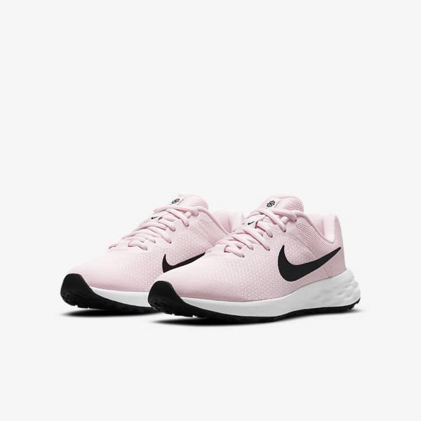 Nike Revolution 6 Older Weg Hardloopschoenen Kinderen Roze Zwart | NK310PMY