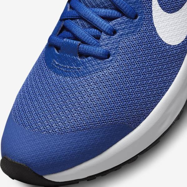 Nike Revolution 6 Older Weg Hardloopschoenen Kinderen Koningsblauw Zwart Wit | NK748SOZ