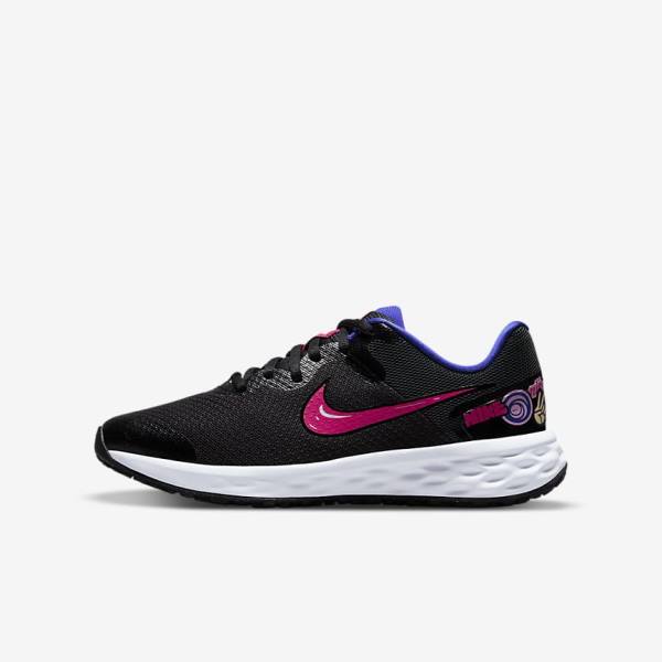 Nike Revolution 6 SE Older Weg Hardloopschoenen Kinderen Zwart | NK301MRI