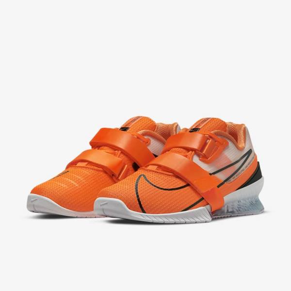 Nike Romaleos 4 Fitness Schoenen Dames Oranje Wit Zwart | NK962MAW