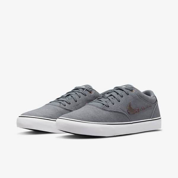 Nike SB Chron 2 Canvas Premium Skateschoenen Heren Grijs Wit | NK127WMF