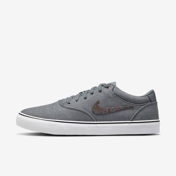 Nike SB Chron 2 Canvas Premium Skateschoenen Heren Grijs Wit | NK127WMF