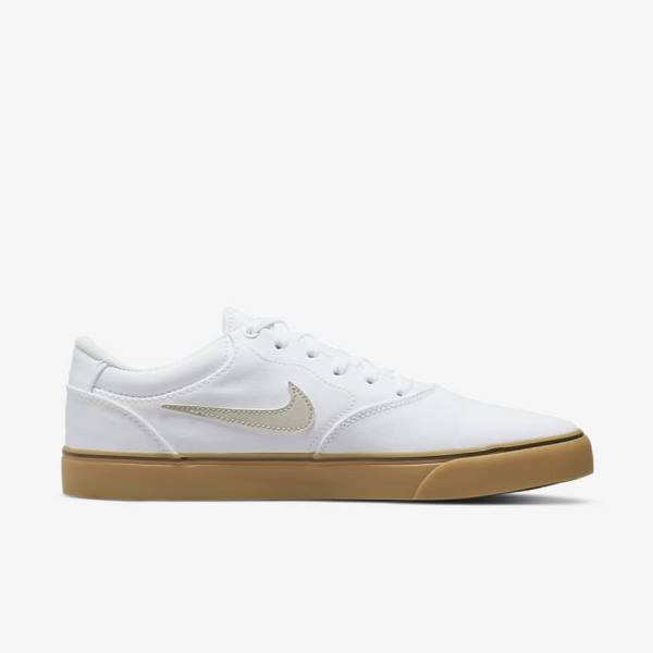 Nike SB Chron 2 Canvas Skateschoenen Dames Wit Lichtbruin Lichtbeige | NK037ZQU