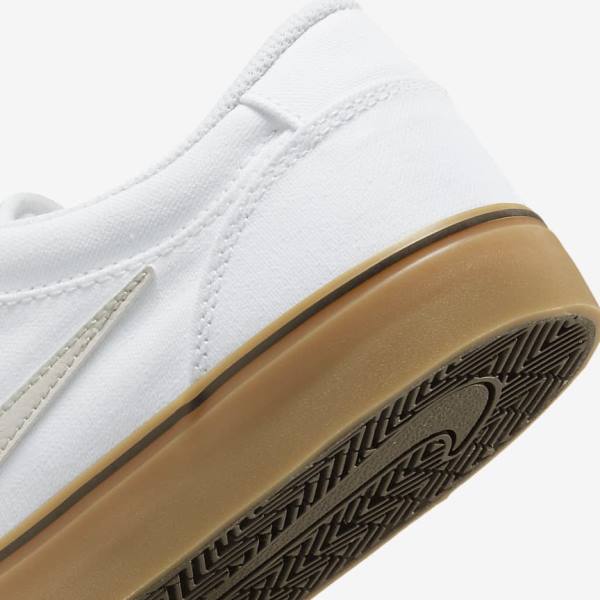 Nike SB Chron 2 Canvas Skateschoenen Dames Wit Lichtbruin Lichtbeige | NK037ZQU