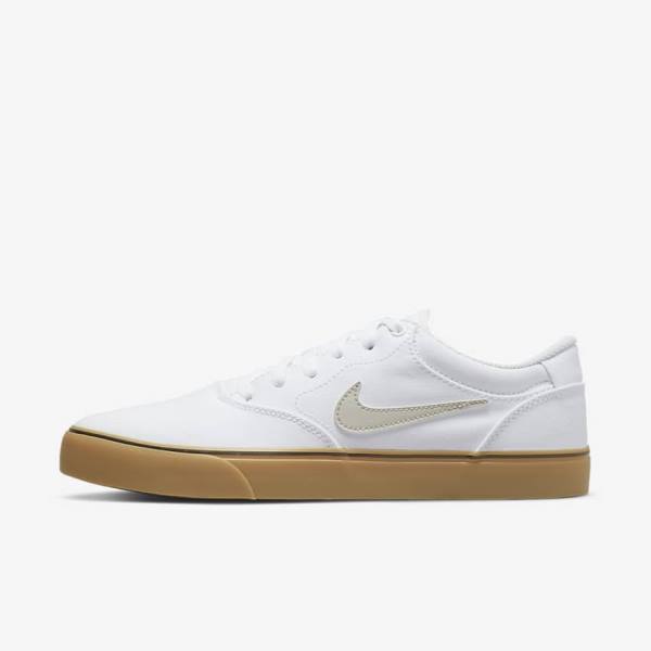 Nike SB Chron 2 Canvas Skateschoenen Dames Wit Lichtbruin Lichtbeige | NK037ZQU