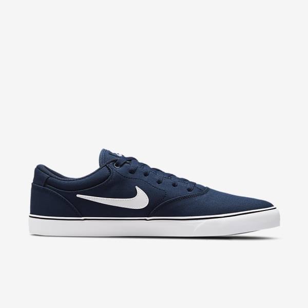 Nike SB Chron 2 Canvas Skateschoenen Dames Donkerblauw Donkerblauw Zwart Wit | NK603CBU