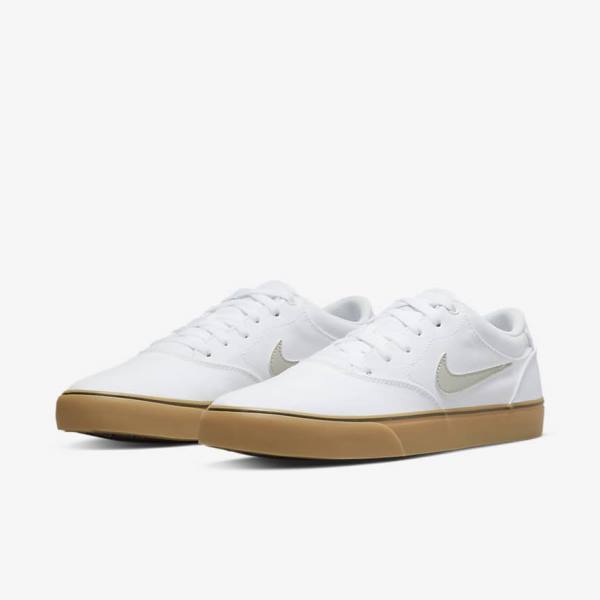 Nike SB Chron 2 Canvas Skateschoenen Heren Wit Lichtbruin Lichtbeige | NK487JCT