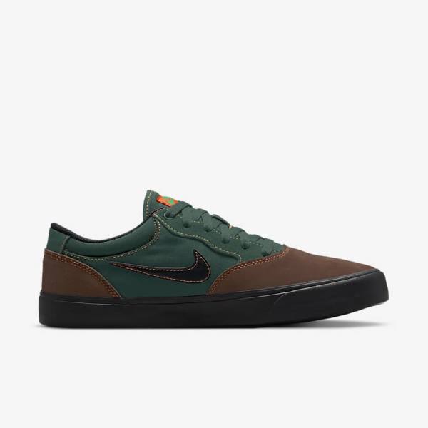 Nike SB Chron 2 Skateschoenen Dames Lichtchocola Groen Oranje Zwart | NK876LRV