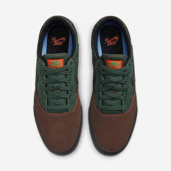 Nike SB Chron 2 Skateschoenen Dames Lichtchocola Groen Oranje Zwart | NK876LRV