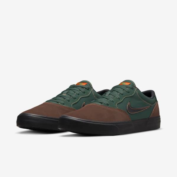 Nike SB Chron 2 Skateschoenen Dames Lichtchocola Groen Oranje Zwart | NK876LRV