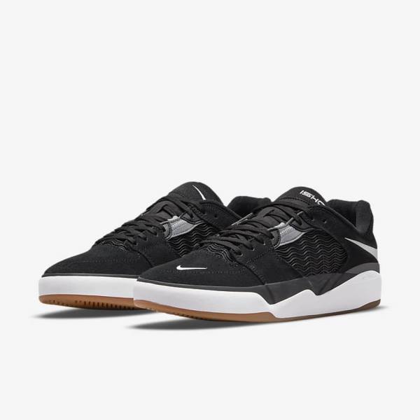 Nike SB Ishod Wair Skateschoenen Heren Zwart Donkergrijs Wit | NK742FRD