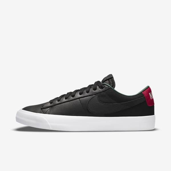 Nike SB Zoom Blazer Low Pro GT Premium Sneakers Dames Zwart Rood Zwart | NK067ABM