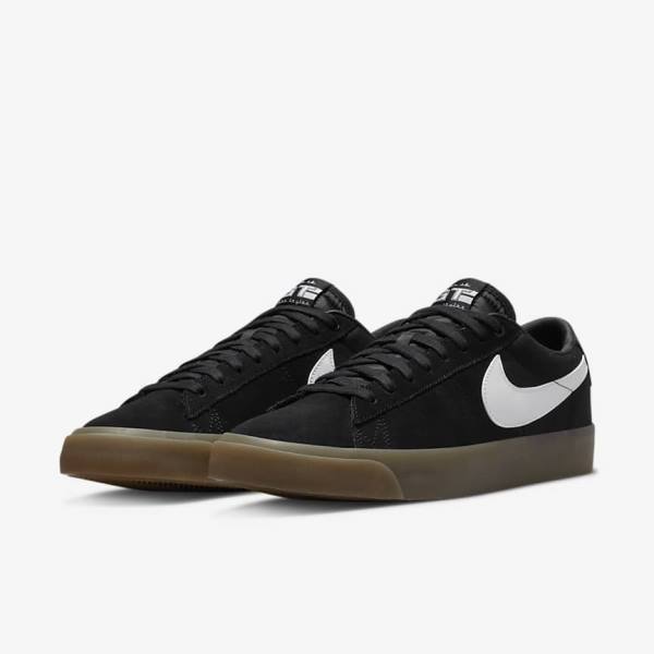 Nike SB Zoom Blazer Low Pro GT Skateschoenen Heren Zwart Wit | NK274YUK