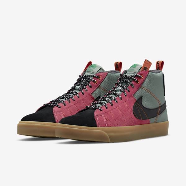 Nike SB Zoom Blazer Mid Premium Skateschoenen Dames Wit Bruin Zwart | NK691VIG