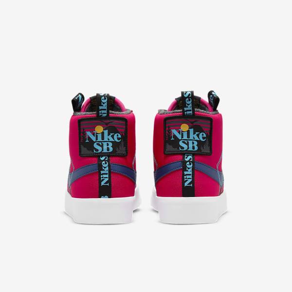 Nike SB Zoom Blazer Mid Premium Sneakers Heren Roze Blauw Koningsblauw Blauw | NK108LED