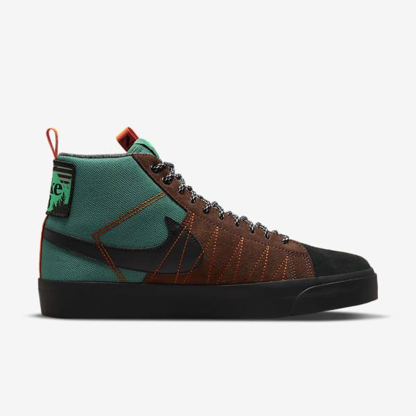 Nike SB Zoom Blazer Mid Premium Sneakers Dames Groen Wit Oranje Zwart | NK150UVE