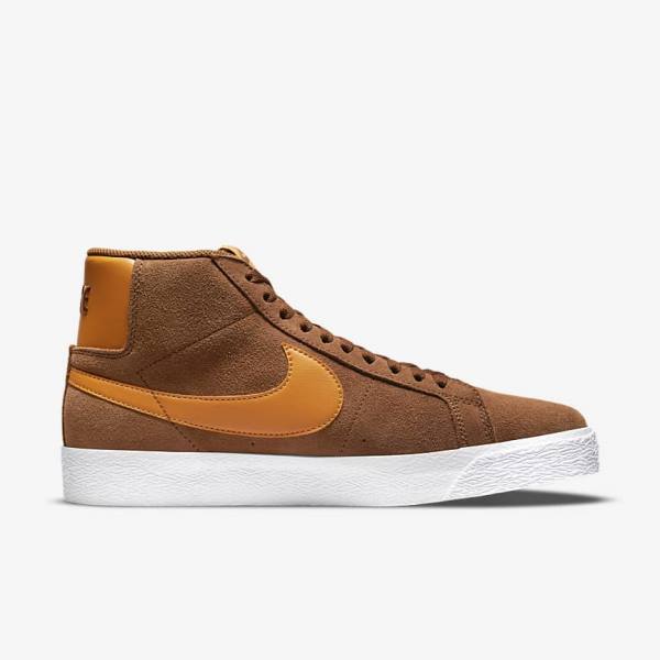 Nike SB Zoom Blazer Mid Skateschoenen Heren Wit Geel | NK358KVN