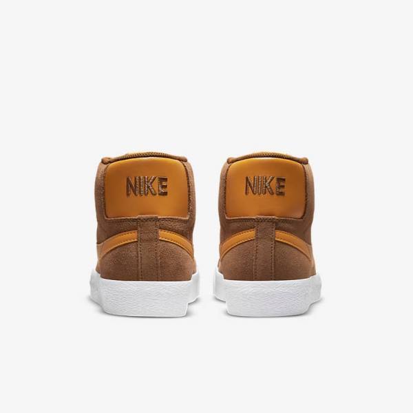 Nike SB Zoom Blazer Mid Skateschoenen Heren Wit Geel | NK358KVN