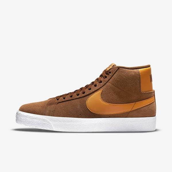 Nike SB Zoom Blazer Mid Skateschoenen Heren Wit Geel | NK358KVN