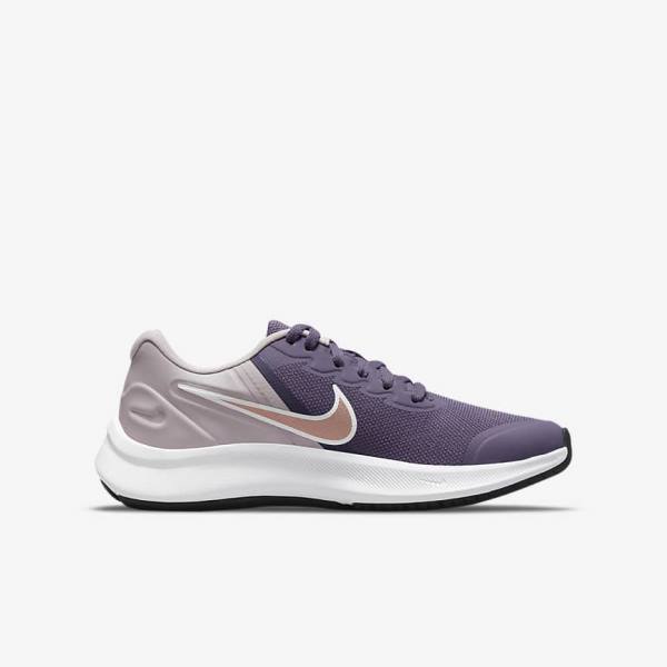 Nike Star Runner 3 Older Weg Hardloopschoenen Kinderen Paars Grijs Metal Rood Bruin | NK967KYC