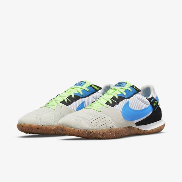 Nike Streetgato Voetbalschoenen Heren Wit Zwart Lichtgroen Lichtblauw | NK601VWT