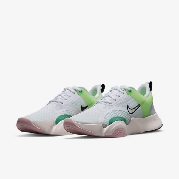 Nike SuperRep Go 2 Fitness Schoenen Dames Wit Groen Lichtroze Zwart | NK097QIG