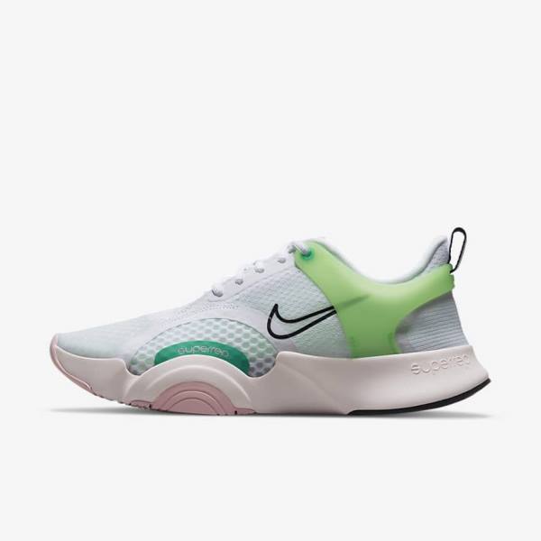 Nike SuperRep Go 2 Fitness Schoenen Dames Wit Groen Lichtroze Zwart | NK097QIG