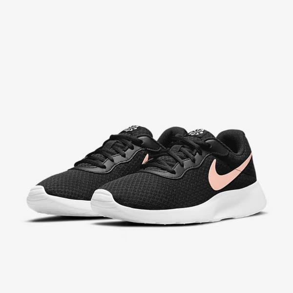 Nike Tanjun Sneakers Dames Zwart Wit Metal Rood Bruin | NK980WFN