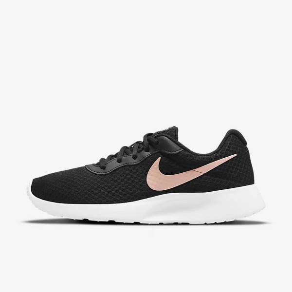 Nike Tanjun Sneakers Dames Zwart Wit Metal Rood Bruin | NK980WFN