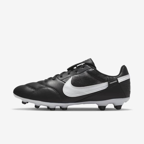 Nike The Premier 3 FG Firm-Grounds Voetbalschoenen Heren Zwart Wit | NK182GPU