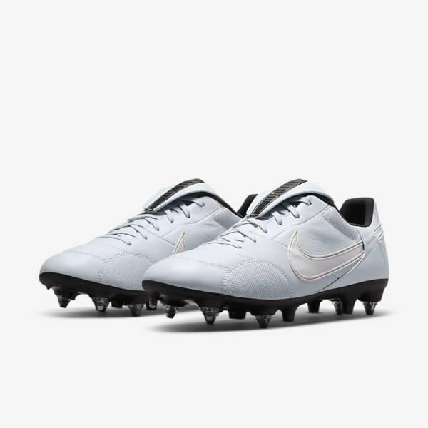 Nike The Premier 3 SG-PRO Anti-Clog Traction Soft-Ground Voetbalschoenen Heren Platina Zwart Metal Goud Wit | NK074IFZ