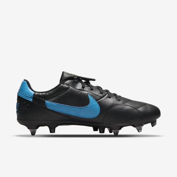 Nike The Premier 3 SG-PRO Anti-Clog Traction Soft-Ground Voetbalschoenen Heren Zwart Blauw | NK702PYI