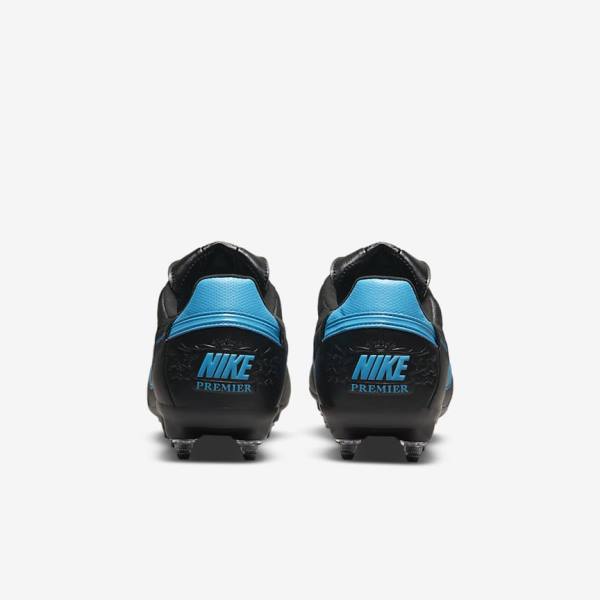 Nike The Premier 3 SG-PRO Anti-Clog Traction Soft-Ground Voetbalschoenen Heren Zwart Blauw | NK702PYI