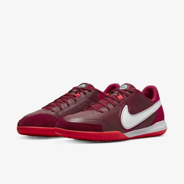 Nike Tiempo Legend 9 Academy IC Indoor-Court Voetbalschoenen Heren Rood Lichtrood Wit | NK162SUM