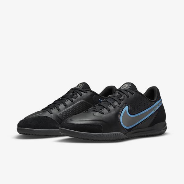 Nike Tiempo Legend 9 Academy IC Indoor-Court Voetbalschoenen Heren Zwart Grijs | NK298YDW