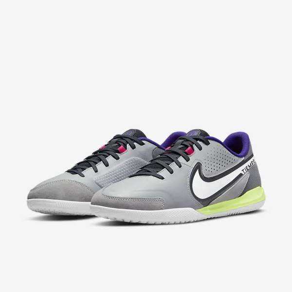 Nike Tiempo Legend 9 Academy IC Indoor-Court Voetbalschoenen Heren Lichtgrijs Wit | NK475AVC