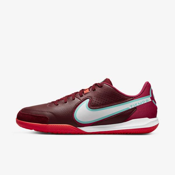 Nike Tiempo Legend 9 Academy IC Indoor-Court Voetbalschoenen Dames Rood Lichtrood Wit | NK760FDE