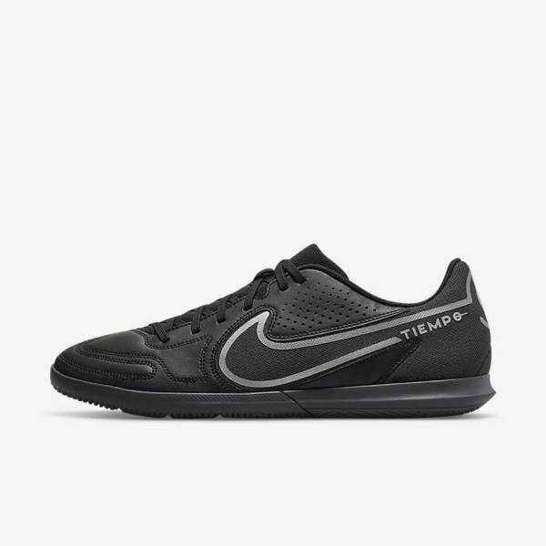 Nike Tiempo Legend 9 Club IC Indoor-Court Voetbalschoenen Dames Zwart Donkergrijs | NK504EVZ