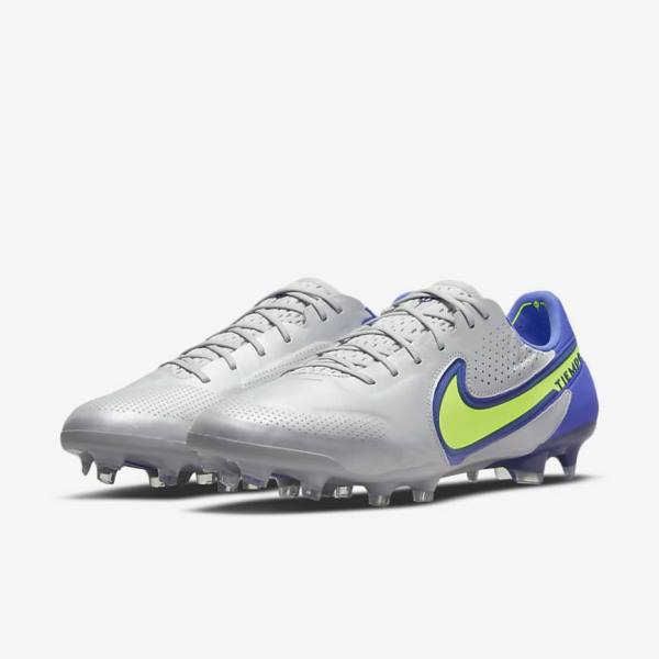 Nike Tiempo Legend 9 Elite FG Firm-Ground Voetbalschoenen Dames Grijs Blauw | NK103TLF