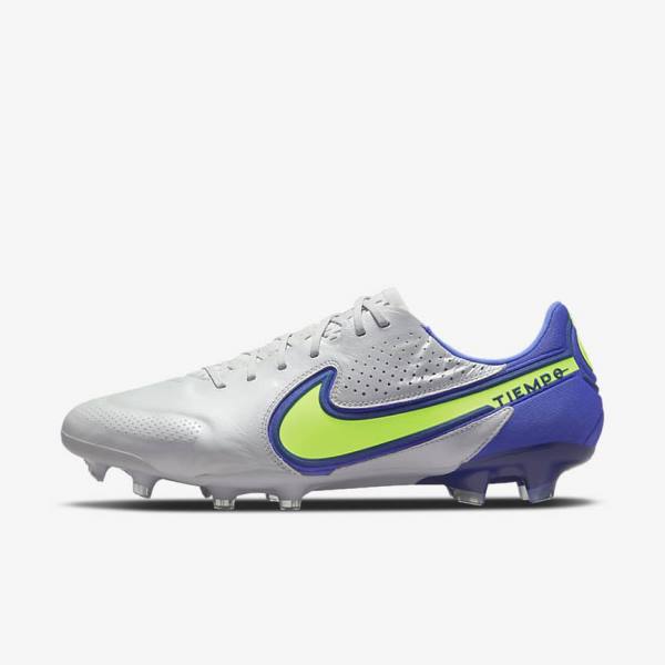 Nike Tiempo Legend 9 Elite FG Firm-Ground Voetbalschoenen Dames Grijs Blauw | NK103TLF