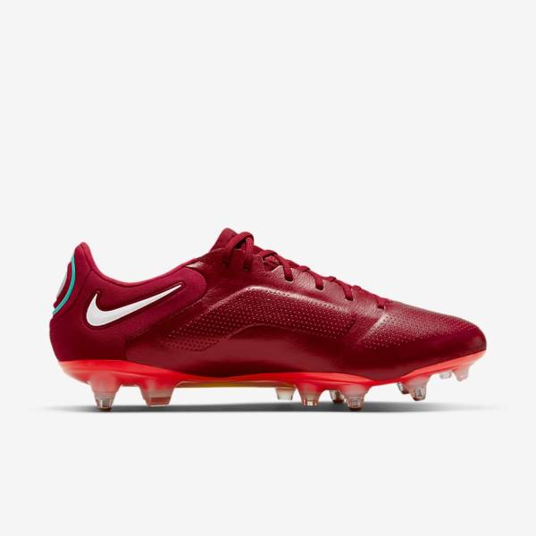 Nike Tiempo Legend 9 Elite SG-Pro AC Soft-Ground Voetbalschoenen Dames Rood Lichtrood Wit | NK106ZSX