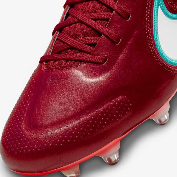 Nike Tiempo Legend 9 Elite SG-Pro AC Soft-Ground Voetbalschoenen Dames Rood Lichtrood Wit | NK106ZSX