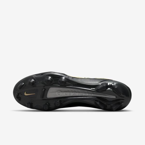 Nike Tiempo Legend 9 Pro FG Firm-Ground Voetbalschoenen Dames Zwart Donkergrijs Metal Goud Metal Donkergrijs | NK076XER