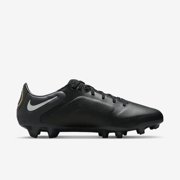 Nike Tiempo Legend 9 Pro FG Firm-Ground Voetbalschoenen Dames Zwart Donkergrijs Metal Goud Metal Donkergrijs | NK076XER