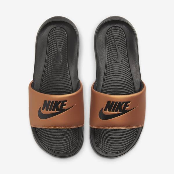 Nike Victori One Badslippers Dames Zwart Metal Koper Zwart | NK097GKY