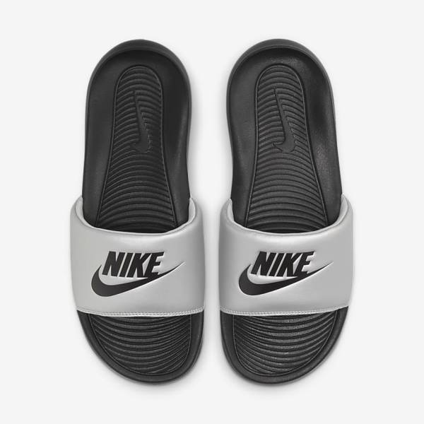 Nike Victori One Badslippers Dames Zwart Metal Zilver Zwart | NK137IOV