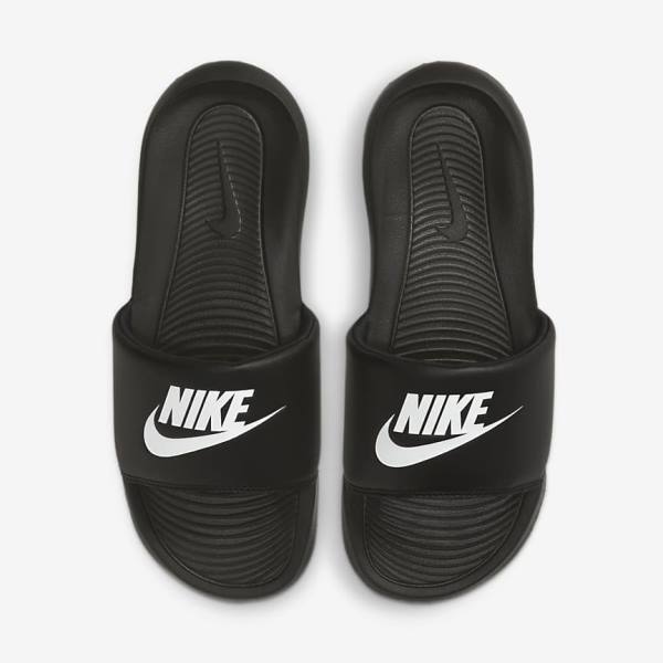 Nike Victori One Badslippers Dames Zwart Wit | NK645JKT