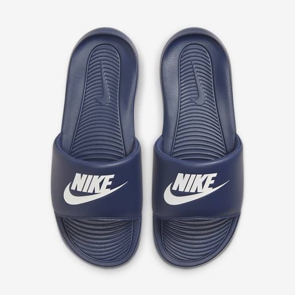 Nike Victori One Badslippers Heren Donkerblauw Donkerblauw Wit | NK526XDQ